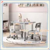 Conjunto de Mesa y 2 Sillas Infantiles Ajustables en Altura para Niños de 18 Meses a 5 Años Fácil de Limpiar - Ogal.Es