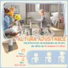 Conjunto de Mesa y 2 Sillas Infantiles Ajustables en Altura para Niños de 18 Meses a 5 Años Fácil de Limpiar - Ogal.Es