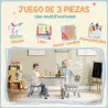 Conjunto de Mesa y 2 Sillas Infantiles Ajustables en Altura para Niños de 18 Meses a 5 Años Fácil de Limpiar - Ogal.Es