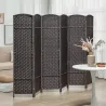 Biombo Separador de Ambientes de 6 Paneles Biombo Plegable 240x170 cm para Salón Dormitorio Oficina Marrón - Ogal.Es