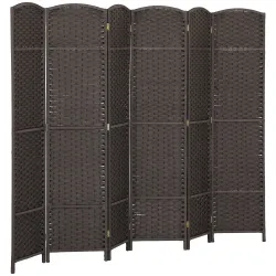 Biombo Separador de Ambientes de 6 Paneles Biombo Plegable 240x170 cm para Salón Dormitorio Oficina Marrón - Ogal.Es