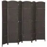 Biombo Separador de Ambientes de 6 Paneles Biombo Plegable 240x170 cm para Salón Dormitorio Oficina Marrón - Ogal.Es
