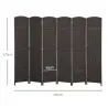Biombo Separador de Ambientes de 6 Paneles Biombo Plegable 240x170 cm para Salón Dormitorio Oficina Marrón - Ogal.Es
