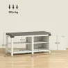 Zapatero con Asiento Compartimentos para 7 Pares de Zapatos para Entrada Salón Dormitorio 100x40x48 cm Blanco Gr... - Ogal.Es