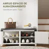 Zapatero con Asiento Compartimentos para 7 Pares de Zapatos para Entrada Salón Dormitorio 100x40x48 cm Blanco Gr... - Ogal.Es