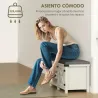 Zapatero con Asiento Compartimentos para 7 Pares de Zapatos para Entrada Salón Dormitorio 100x40x48 cm Blanco Gr... - Ogal.Es