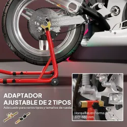 Caballete Elevador Universal Soporte Rueda Trasera Moto de Acero Robusta Carga 544 kg con Horquillas en U y L Aj... - Ogal.Es
