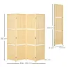 Biombo Separador de Ambientes Plegable de 4 Paneles con 2 Estantes Extraíbles para Dormitorio 180x180 cm Natural - Ogal.Es