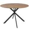 Mesa de Comedor Redonda para 4 Personas con Estructura de Acero Ø120x75 cm Marrón Oscuro - Ogal.Es