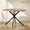 Mesa de Comedor Redonda para 4 Personas con Estructura de Acero Ø120x75 cm Marrón Oscuro - Ogal.Es