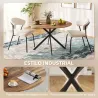 Mesa de Comedor Redonda para 4 Personas con Estructura de Acero Ø120x75 cm Marrón Oscuro - Ogal.Es