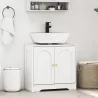 Mueble bajo Lavabo con 2 Puertas con Diseño de Arco Estante Ajustable Tiradores Dorados 60x30x65 cm Blanco - Ogal.Es