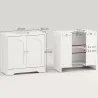 Mueble bajo Lavabo con 2 Puertas con Diseño de Arco Estante Ajustable Tiradores Dorados 60x30x65 cm Blanco - Ogal.Es