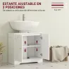 Mueble bajo Lavabo con 2 Puertas con Diseño de Arco Estante Ajustable Tiradores Dorados 60x30x65 cm Blanco - Ogal.Es