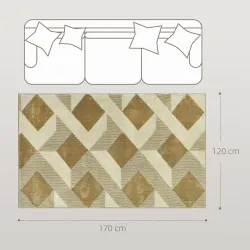 Alfombra Lavable en Lavadora Pelo Corto 170x120 cm Estilo Moderno Tapete para Sala de Estar Dormitorio Comedor C... - Ogal.Es
