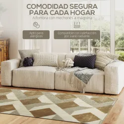 Alfombra Lavable en Lavadora Pelo Corto 170x120 cm Estilo Moderno Tapete para Sala de Estar Dormitorio Comedor C... - Ogal.Es