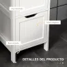 Armario Alto de Baño Estrecho con 3 Cajones y 2 Estantes Abiertos Estilo Moderno 30x30x141,6 cm Blanco - Ogal.Es
