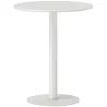Mesa de Comedor Redonda para 2 Personas Mesa de Cocina de Acero para Interior y Exterior Ø60x72 cm Blanco - Ogal.Es