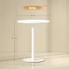Mesa de Comedor Redonda para 2 Personas Mesa de Cocina de Acero para Interior y Exterior Ø60x72 cm Blanco - Ogal.Es