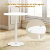 Mesa de Comedor Redonda para 2 Personas Mesa de Cocina de Acero para Interior y Exterior Ø60x72 cm Blanco - Ogal.Es