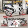 Soporte de Rueda Delantera y Trasera Motocicleta Convertible Carga 390 kg con Adaptadores de Horquillas en U y L... - Ogal.Es
