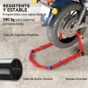 Soporte de Rueda Delantera y Trasera Motocicleta Convertible Carga 390 kg con Adaptadores de Horquillas en U y L... - Ogal.Es