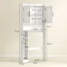 Estantería sobre Inodoro con Estante Ajustable 2 Puertas Soporte para Papel Higiénico y Estantes Abiertos para B... - Ogal.Es
