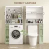Estantería sobre Inodoro con Estante Ajustable 2 Puertas Soporte para Papel Higiénico y Estantes Abiertos para B... - Ogal.Es