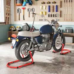 Combo de Soporte de Rueda Delantera y Trasera Motocicleta Carga 390 kg con Adaptadores de Horquillas en U y L Ru... - Ogal.Es