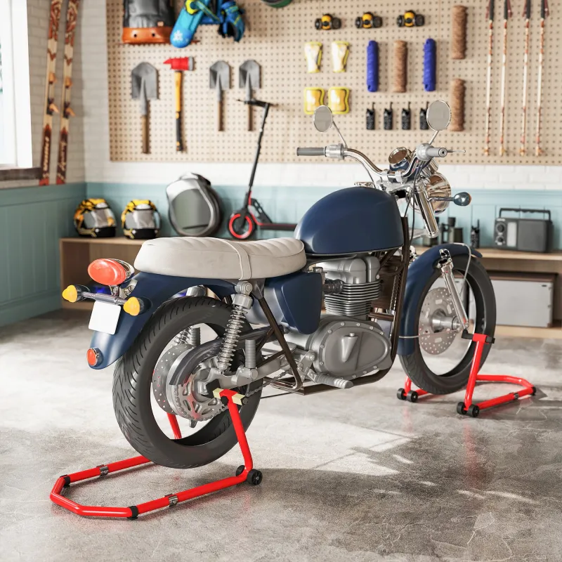 Combo de Soporte de Rueda Delantera y Trasera Motocicleta Carga 390 kg con Adaptadores de Horquillas en U y L Ru... - Ogal.Es
