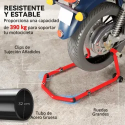 Combo de Soporte de Rueda Delantera y Trasera Motocicleta Carga 390 kg con Adaptadores de Horquillas en U y L Ru... - Ogal.Es