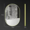Espejo de Baño Ovalado 60x90 cm Espejo Decorativo de Pared con Marco de Aluminio para Salón Horizontal o Vertica... - Ogal.Es