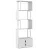 Librería de 5 Niveles en Forma de S con 5 Estantes y 2 Puertas para Sala de Estar Oficina 60x23,8x179,2 cm Blanco - Ogal.Es