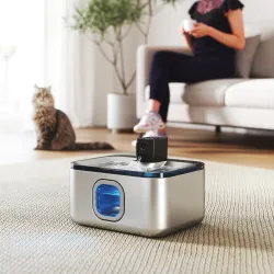 Fuente para Gatos de Acero Inoxidable 5L Bebedero Gatos Automático con Luz LED Bomba Súper Silenciosa y Filtro P... - Ogal.Es