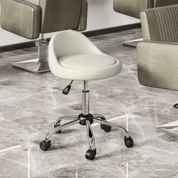 Taburete con Ruedas Taburete Giratoria con Altura Ajustable Taburete Cosmética Dentista Peluqueria Ø50x63-83 cm ... - Ogal.Es