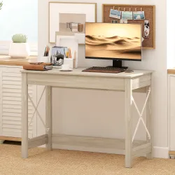 Escritorio Moderno Mesa Escritorio Mesa de Ordenador Fácil de Montar para Oficina Estudio 105x50x76 cm Natural - Ogal.Es
