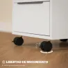 Cajonera de Escritorio con 3 Cajones Ruedas Cerradura y 2 Llaves para Estudio Salón 40x40x63,5 cm Blanco - Ogal.Es