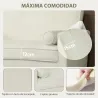 Sofá de 2 Plazas Tapizado en Terciopelo 130 cm con Asiento Capitoné y Patas de Madera para Espacios Pequeños Crema - Ogal.Es