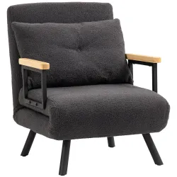 Sofá Cama Individual Plegable Silla Cama Convertible 4 en 1 Respaldo Ajustable de 5 Niveles y Almohada 63x73x81 ... - Ogal.Es