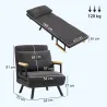 Sofá Cama Individual Plegable Silla Cama Convertible 4 en 1 Respaldo Ajustable de 5 Niveles y Almohada 63x73x81 ... - Ogal.Es