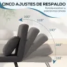 Sofá Cama Individual Plegable Silla Cama Convertible 4 en 1 Respaldo Ajustable de 5 Niveles y Almohada 63x73x81 ... - Ogal.Es
