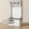 Perchero Zapatero con Banco Zapatero Ganchos Estantes y Compartimentos para Entrada Pasillo Salón 105x40x180 cm ... - Ogal.Es