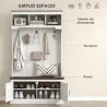 Perchero Zapatero con Banco Zapatero Ganchos Estantes y Compartimentos para Entrada Pasillo Salón 105x40x180 cm ... - Ogal.Es