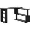 Escritorio en L con Estantería Mesa de Escritorio con Estantes para Oficina Estudio 120x110x74,5 cm Negro - Ogal.Es