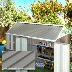 Juego de 12 Paneles para Tejado de Acero Galvanizado 7m² para Caseta de Herramientas Cobertizo 129x45cm Gris Claro - Ogal.Es