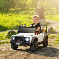 Coche Eléctrico para Niños con Licencia Land Rover 12V Control Remoto Sistema de Suspensión USB MP3 Faros Blanco - Ogal.Es