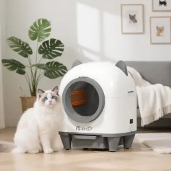 Arenero Gatos Autolimpiable 80L Eliminación de Olores Control de APP Protección de Seguridad 1 Rollo de Bolsas d... - Ogal.Es