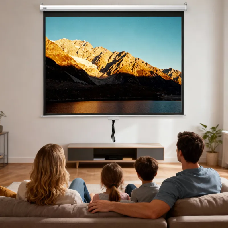 Pantalla de Proyección Manual 100 Pulgadas Formato 4:3/16:9 para Interior y Exterior Cine en Casa Patio Blanco - Ogal.Es