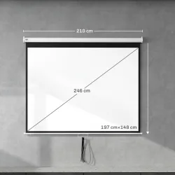Pantalla de Proyección Manual 100 Pulgadas Formato 4:3/16:9 para Interior y Exterior Cine en Casa Patio Blanco - Ogal.Es