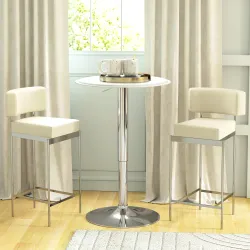 Mesa de Bar con Altura Ajustable Giratoria 360° Base Redonda Mesa Alta de Bar para Cocina Comedor Ø63x67-93 cm B... - Ogal.Es